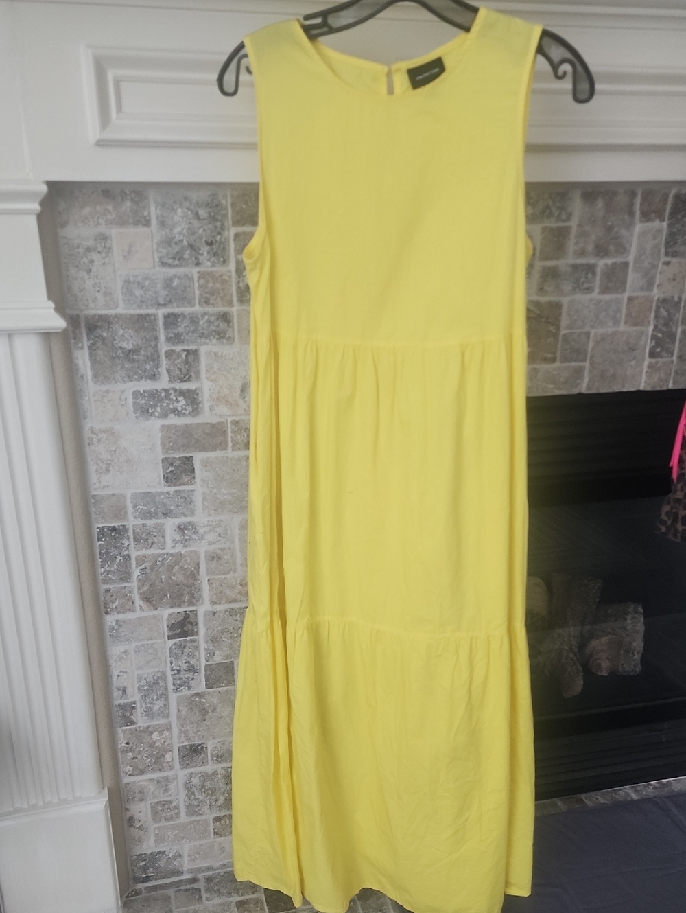 Who What Wear Lemon Yellow Sleeveless Tiered Maxi Dress